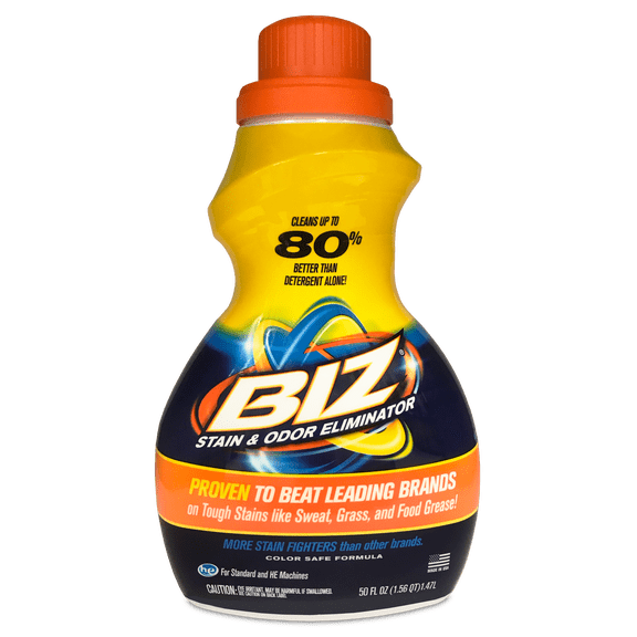 BIZ Stain and Odor Eliminator Liquid for Tough Stains, 50 fl oz