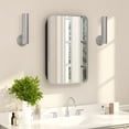 thumbnail image 1 of BizChair 16" x 24" Recessed Bathroom Medicine Cabinet with Rounded Beveled Mirror and Reversible Metal Frame in Silver, 1 of 11