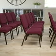 thumbnail image 1 of BizChair 18.5''W Church Chair in Burgundy Patterned Fabric with Book Rack - Gold Vein Frame, 1 of 11