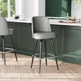 thumbnail image 1 of BizChair 2 Pack Commercial Grade Metal Barstool with Gray Swivel Bucket Seat, 1 of 11