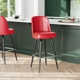 thumbnail image 1 of BizChair 2 Pack Commercial Grade Metal Barstool with Red Swivel Bucket Seat, 1 of 11