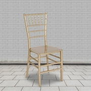 BizChair 2 Pack Gold Stackable Resin Chiavari Chair