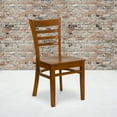 thumbnail image 1 of BizChair 2 Pack Ladder Back Cherry Wood Restaurant Chair, 1 of 8