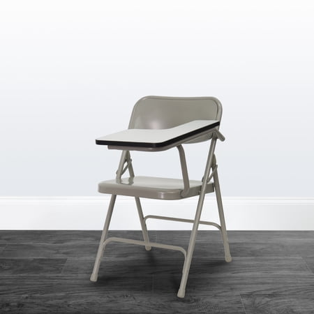 BizChair 2 Pack Premium Steel Folding Chair with Left Handed Tablet Arm
