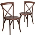 thumbnail image 1 of BizChair 2 Pack Stackable Mahogany Wood Cross Back Chair, 1 of 8