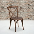 thumbnail image 1 of BizChair 2 Pack Stackable Pecan Wood Cross Back Chair, 1 of 15