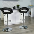 thumbnail image 1 of BizChair 2 Pk. Contemporary Black Vinyl Rounded Orbit-Style Back Adjustable Height Barstool with Chrome Base, 1 of 11
