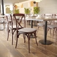 thumbnail image 1 of BizChair 2 Pk. Stackable Mahogany Wood Cross Back Chair with Cushion, 1 of 7