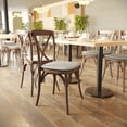 thumbnail image 1 of BizChair 2 Pk. Stackable Pecan Wood Cross Back Chair with Cushion, 1 of 7
