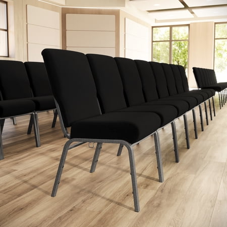 BizChair 20.5 in. Black Molded Foam Church Chair