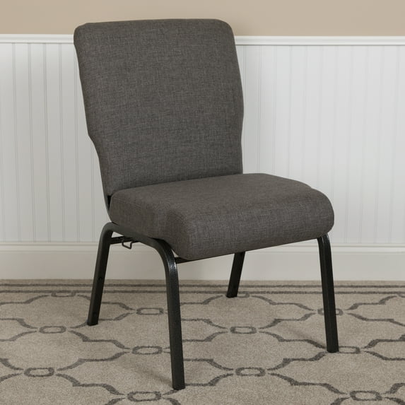 BizChair 20.5 in. Charcoal Gray Molded Foam Church Chair