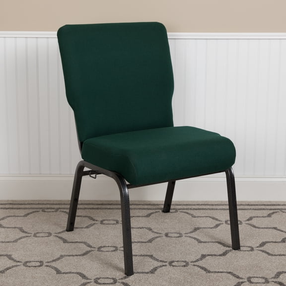 BizChair 20.5 in. Hunter Green Molded Foam Church Chair