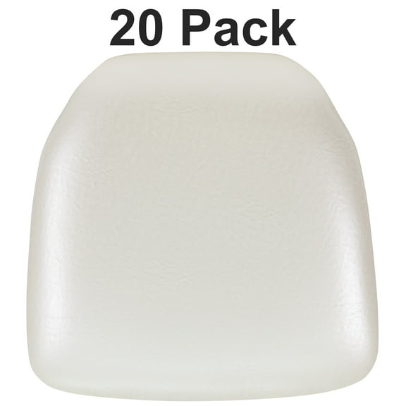 BizChair 20 Pack Hard Ivory Vinyl Chiavari Chair Cushion