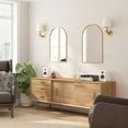 thumbnail image 1 of BizChair 20"x30" Arched Metal Framed Wall Mirror for Hallways, Entryways, Dining and Living Rooms, Gold, 1 of 10