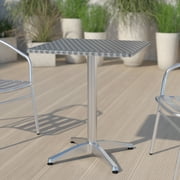 BizChair 23.5'' Square Aluminum Indoor-Outdoor Table with Base