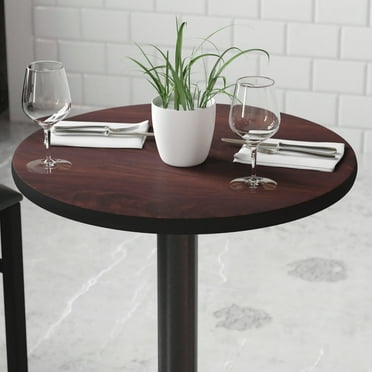 BizChair 24'' Round Table Top with Black or Mahogany Reversible Laminate Top