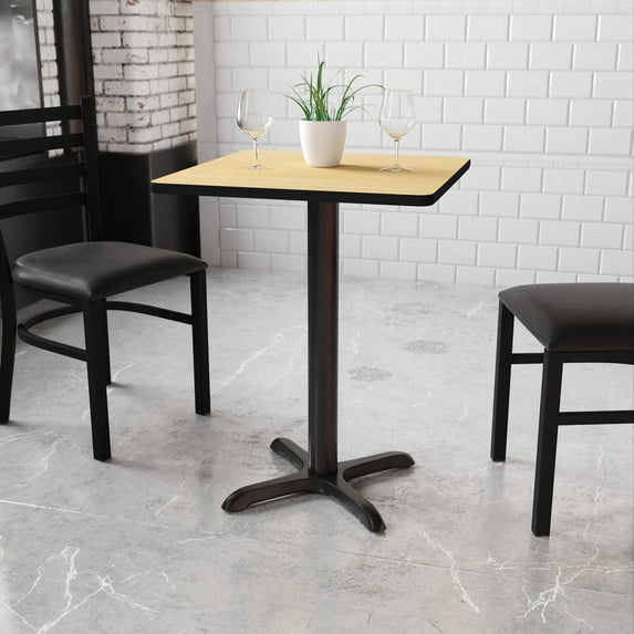 BizChair 24'' Square Natural Laminate Table Top with 22'' x 22'' Table Height Base