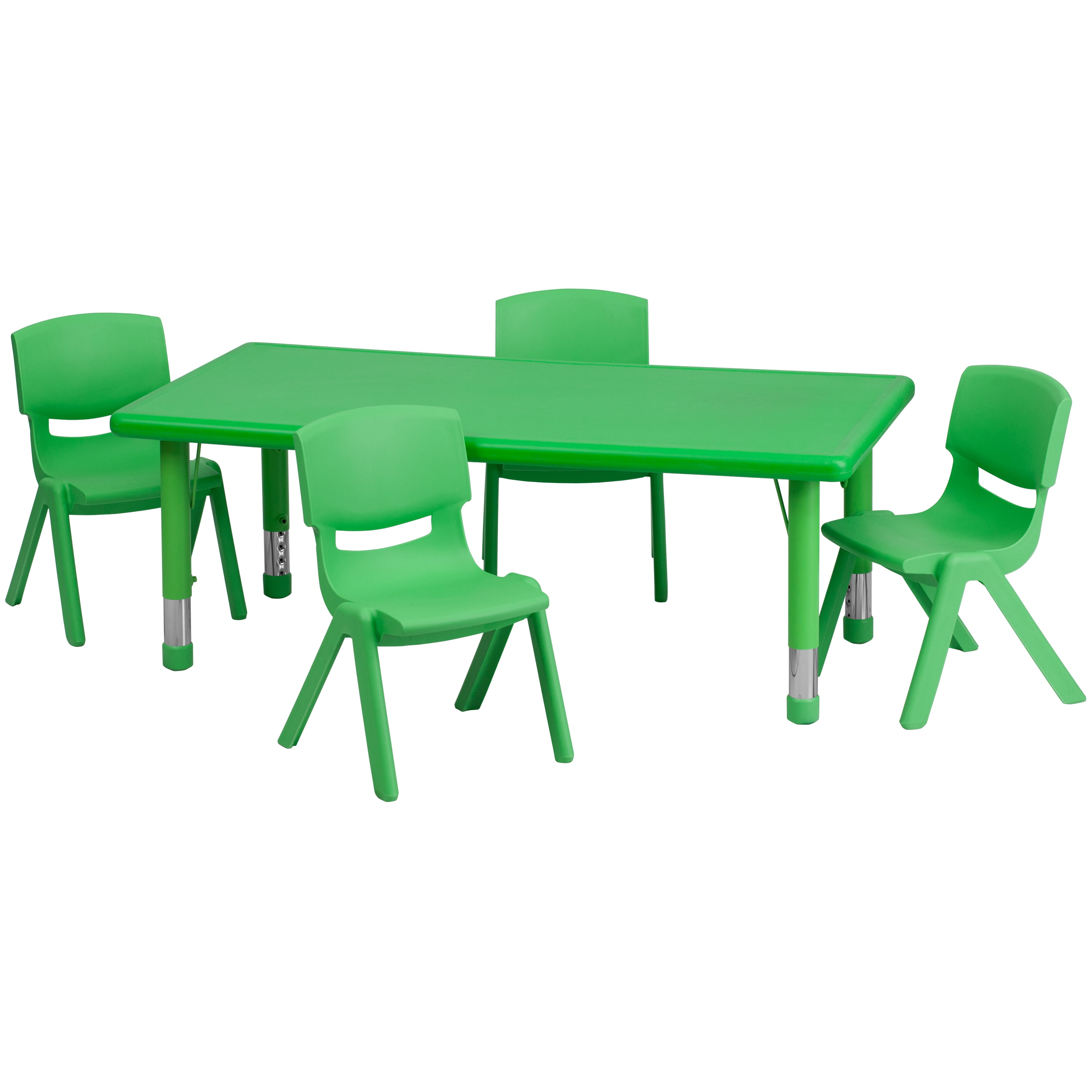 BizChair 24''W x 48''L Rectangular Green Plastic Height Adjustable