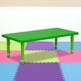 thumbnail image 1 of BizChair 24''W x 48''L Rectangular Green Plastic Height Adjustable Activity Table, 1 of 12