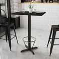 thumbnail image 1 of BizChair 24'' x 30'' Rectangular Black Laminate Table Top with 22'' x 22'' Bar Height Table Base and Foot Ring, 1 of 3