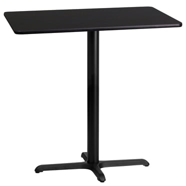 30'' x 42'' Rectangular Laminate Table Top with 23.5'' x 29.5'' Bar Height Table Base