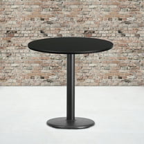 BizChair 30'' Round Black Laminate Table Top with 18'' Round Table Height Base