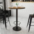 thumbnail image 1 of BizChair 30'' Round Walnut Laminate Table Top with 18'' Round Bar Height Table Base and Foot Ring, 1 of 3