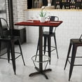 thumbnail image 1 of BizChair 30'' Square Mahogany Laminate Table Top with 22'' x 22'' Bar Height Table Base and Foot Ring, 1 of 3