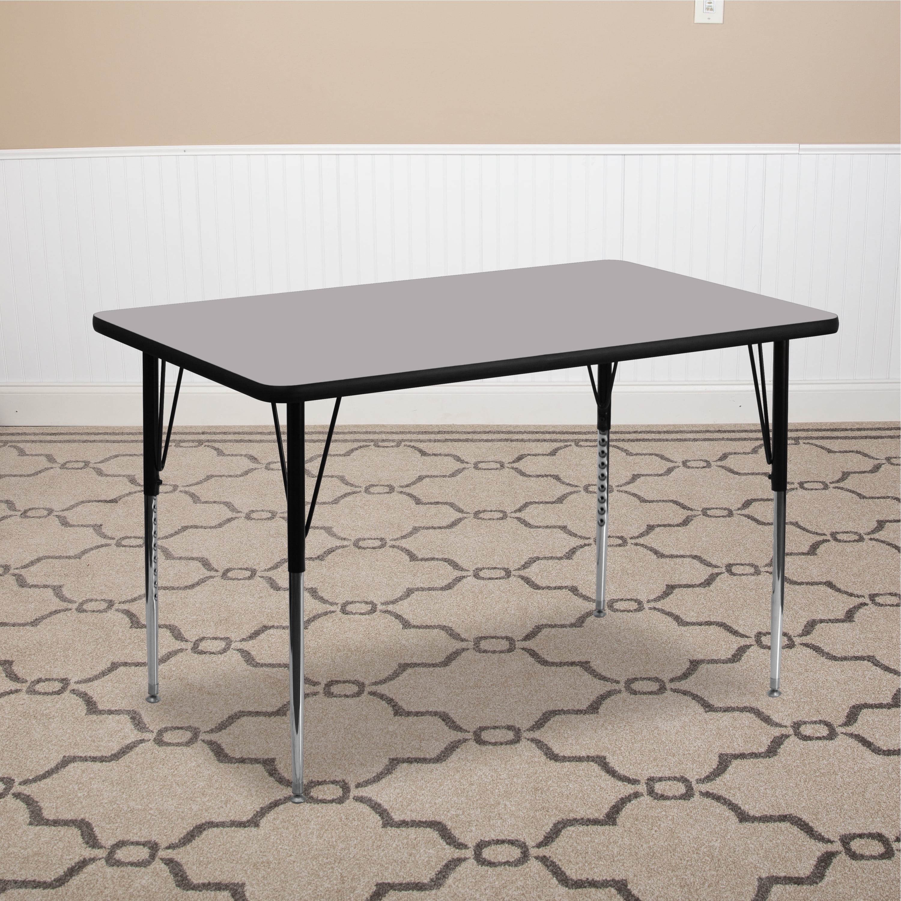 Gray Adjustable Height Rectangular Laminate Activity Table
