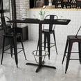 thumbnail image 1 of BizChair 30'' x 48'' Rectangular Black Laminate Table Top with 23.5'' x 29.5'' Bar Height Table Base and Foot Ring, 1 of 3
