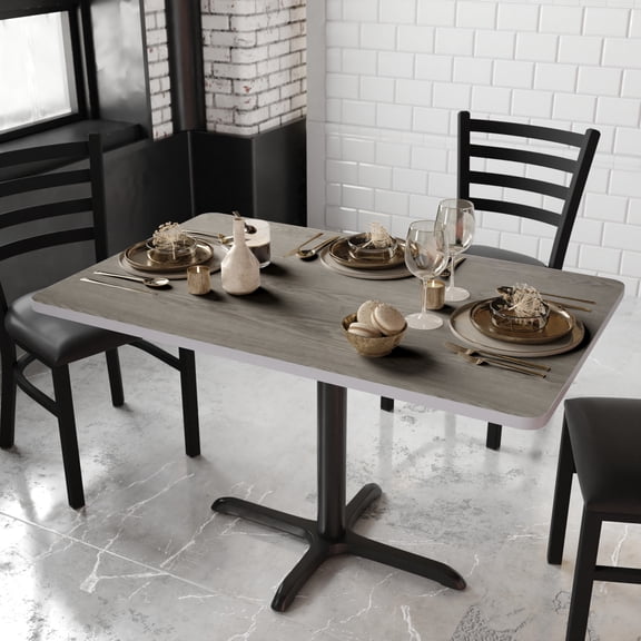 BizChair 30" x 48" Rectangular Table Top with White or Gray Reversible Laminate Top