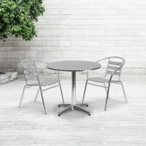 BizChair 31.5'' Round Aluminum Indoor-Outdoor Table with Base
