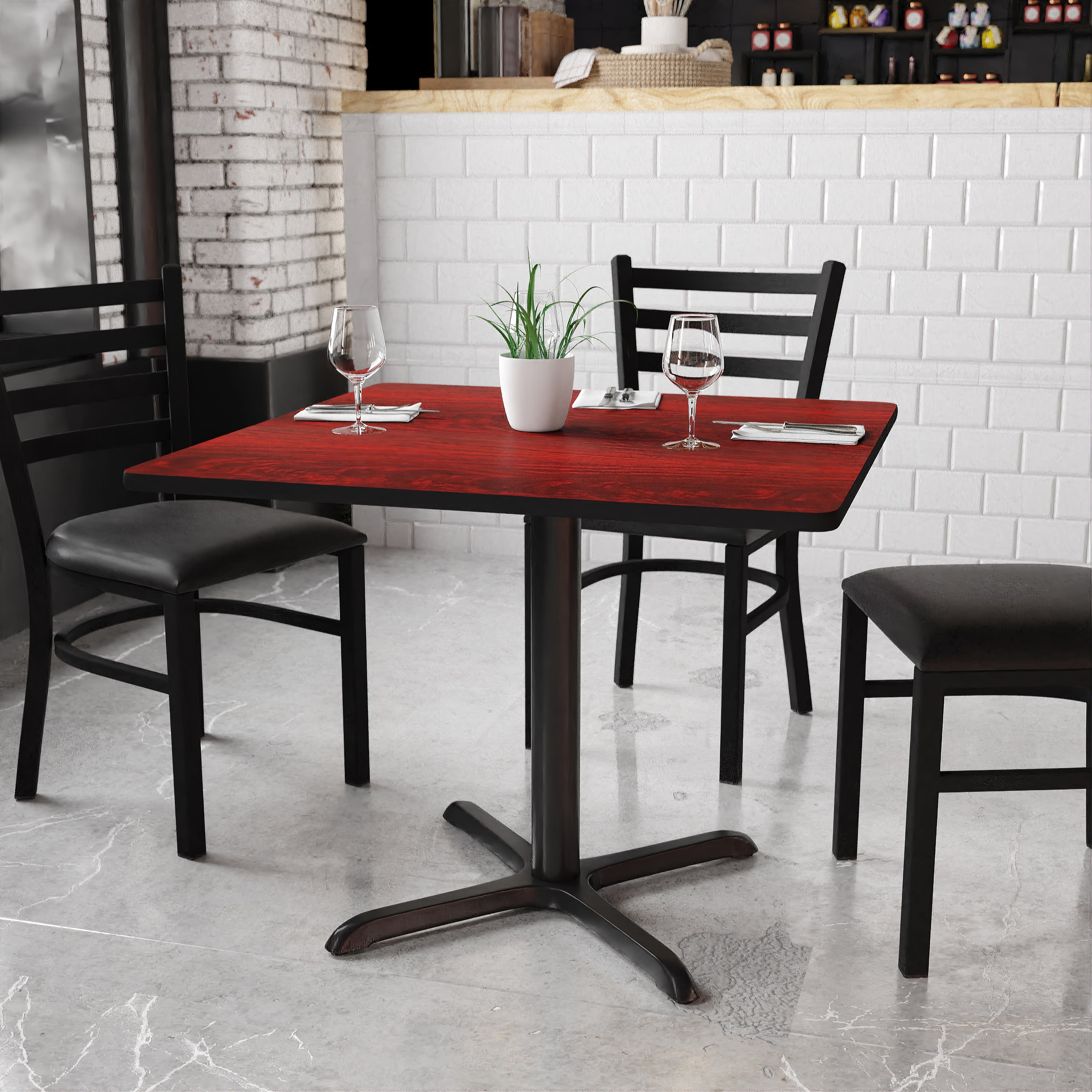36'' Square Laminate Table Top with 30'' x 30'' Table Height Base