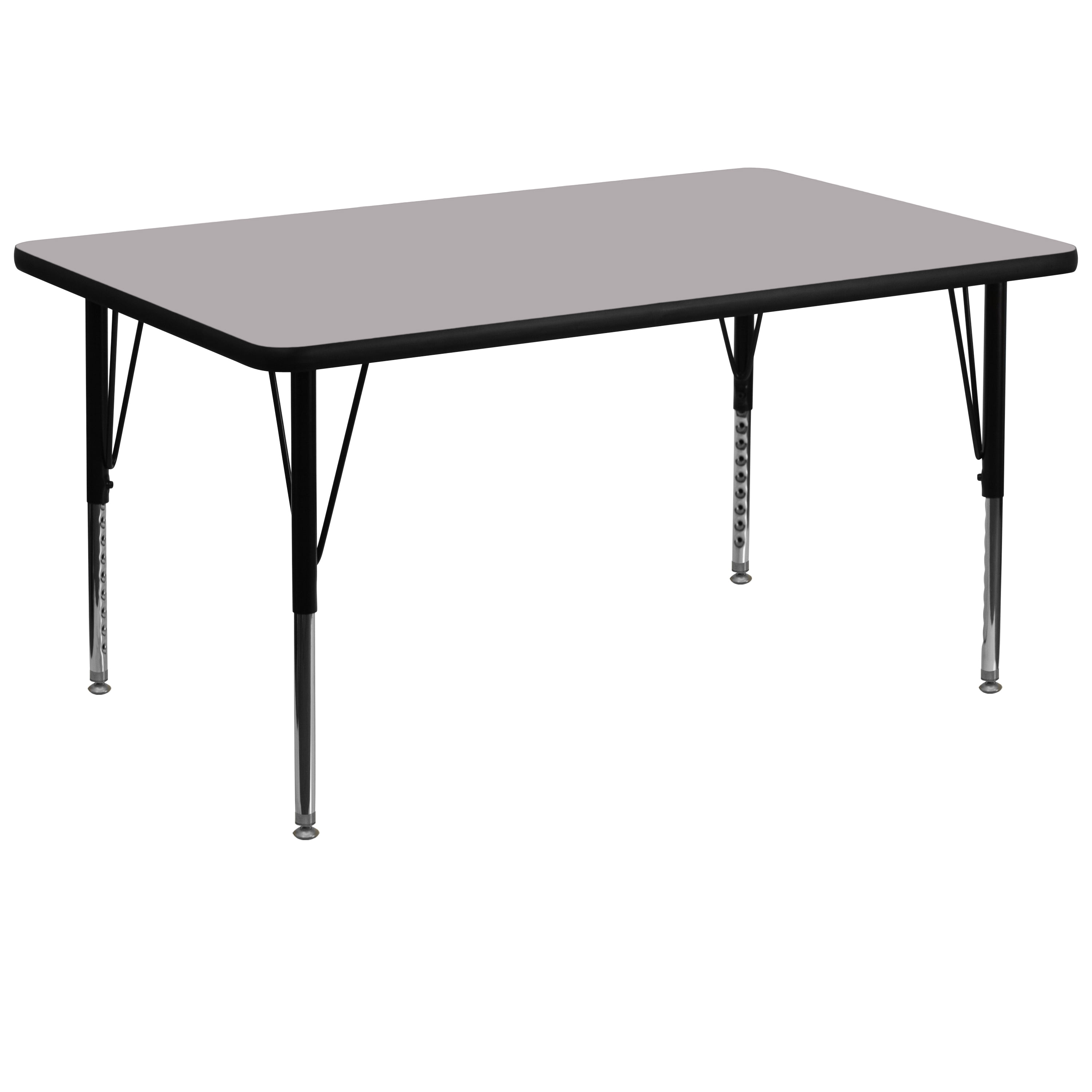 Gray Rectangular Adjustable Laminate Activity Table