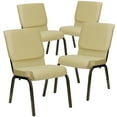 thumbnail image 1 of BizChair 4 Pack 18.5''W Stacking Church Chair in Beige Patterned Fabric - Gold Vein Frame, 1 of 7
