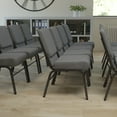 thumbnail image 1 of BizChair 4 Pack 21''W Church Chair in Gray Fabric with Book Rack - Silver Vein Frame, 1 of 11