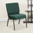 thumbnail image 1 of BizChair 4 Pack 21''W Church Chair in Hunter Green Dot Patterned Fabric with Book Rack - Gold Vein Frame, 1 of 9