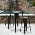 thumbnail image 1 of BizChair 4 Pack Commercial Grade 30" High Backless Black Metal Indoor-Outdoor Barstool with Square Seat, 1 of 15