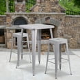 thumbnail image 1 of BizChair 4 Pack Commercial Grade 30" High Backless Silver Metal Indoor-Outdoor Barstool with Square Seat, 1 of 15