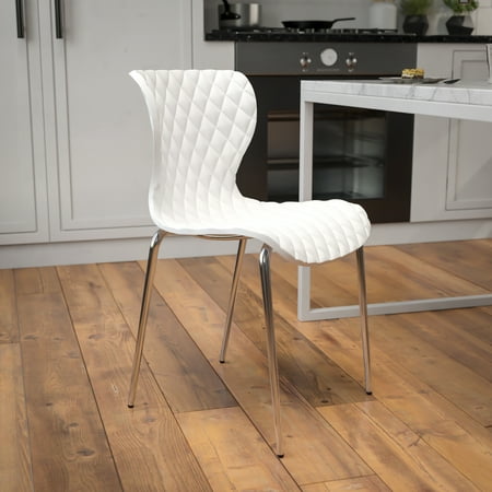 BizChair 4 Pack Contemporary Design White Plastic Stack Chair