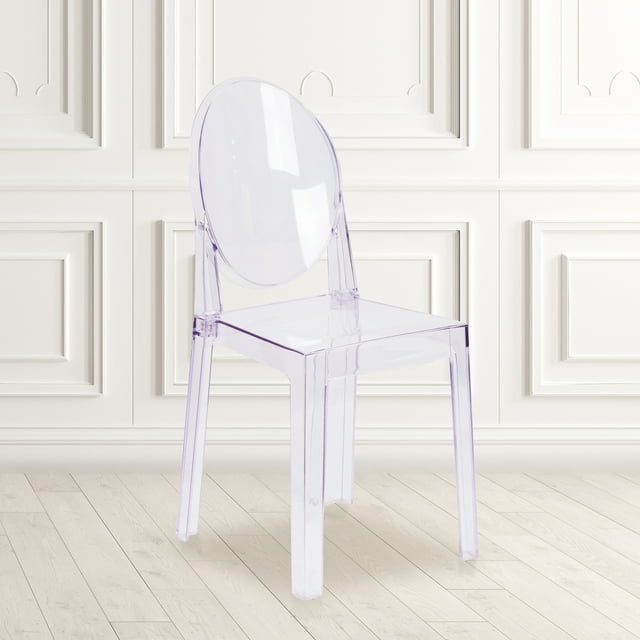 BizChair 4 Pack Ghost Chair with Oval Back in Transparent Crystal