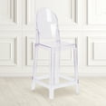 thumbnail image 1 of BizChair 4 Pack Ghost Counter Stool with Oval Back in Transparent Crystal, 1 of 15