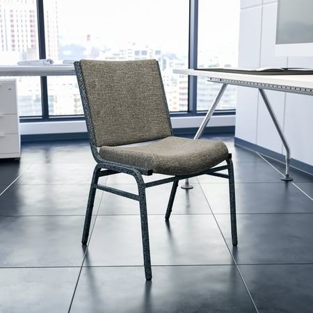 BizChair 4 Pack Heavy Duty Gray Fabric Stack Chair