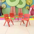 thumbnail image 1 of BizChair 4 Pack Red Plastic Stackable School Chair with 10.5'' Seat Height, 1 of 13