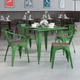 thumbnail image 1 of BizChair 4 Pk. Green Metal Chair with Wood Seat and Arms, 1 of 8