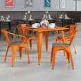 thumbnail image 1 of BizChair 4 Pk. Orange Metal Chair with Wood Seat and Arms, 1 of 9