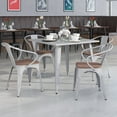 thumbnail image 1 of BizChair 4 Pk. Silver Metal Chair with Wood Seat and Arms, 1 of 8