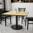 thumbnail image 1 of BizChair 42'' Square Natural Laminate Table Top with 24'' Round Table Height Base, 1 of 4