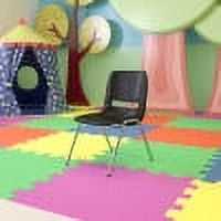 Black Ergonomic Shell Stacking Chair with Chrome Frame