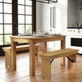 thumbnail image 1 of BizChair 46" x 30" Rectangular Antique Rustic Light Natural Solid Pine Farm Dining Table, 1 of 12